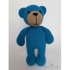 Háčkovaný modrý medvídek, hnědý čumáček