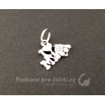 Přívěsek kovový 17x12 mm – love my dog