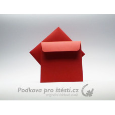 Barevná obálka čtvercová 13,5 x 13,5 cm - červená