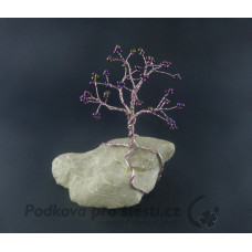 Stromek z drátků a korálků 5 - perleť fialová OREGON